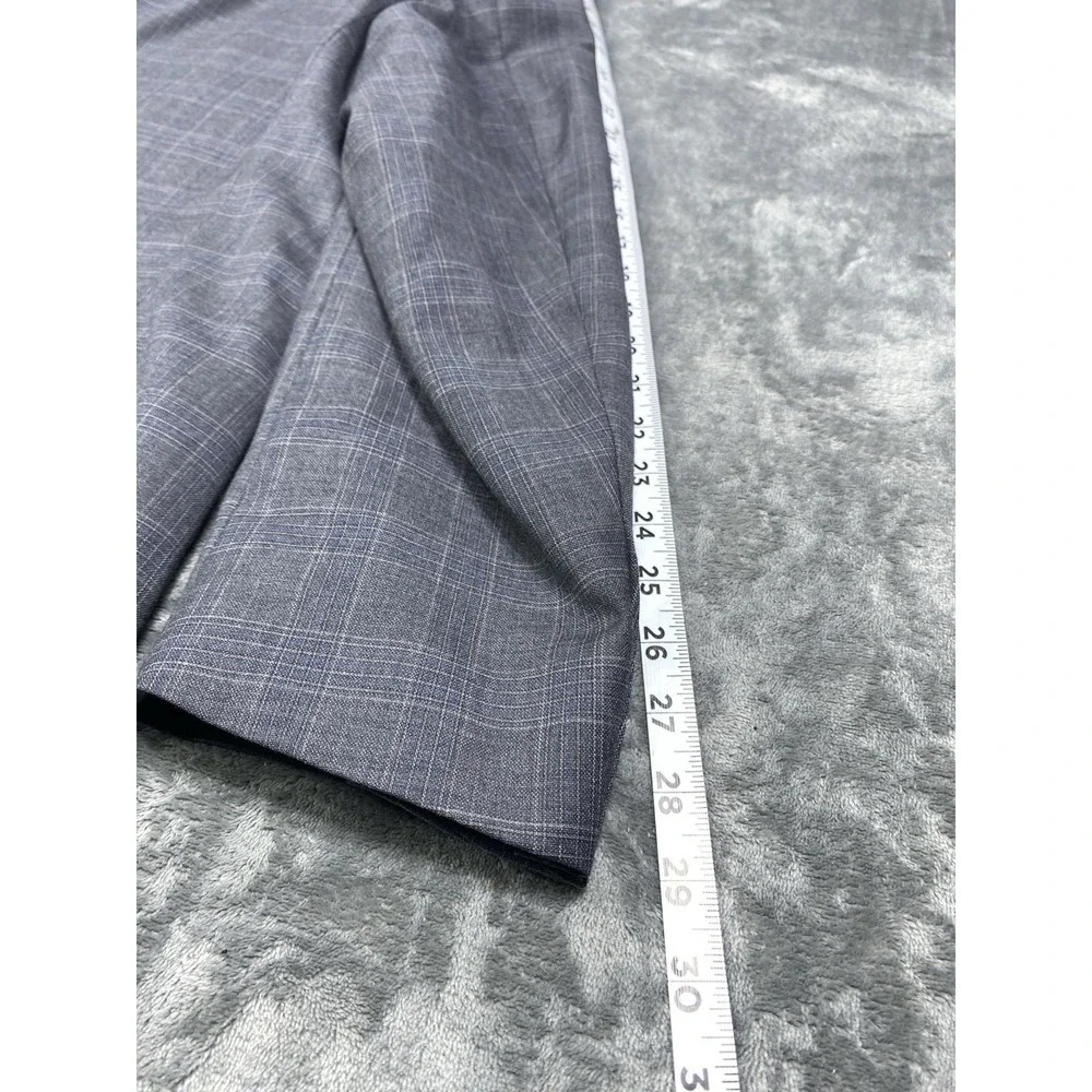 VTG Hart Schaffner Marx Sport Coat Sz 54L Blue Windowpane Wool Blazer Jacket NOS